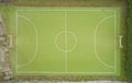 Aerial view of a small sports field