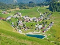 Aerial view of small swiss village