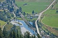 Aerial View of Small Town Life - Blanchard, WA Royalty Free Stock Photo