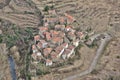 Aerial view of the small village of Peroblasco. Royalty Free Stock Photo