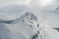 Aerial view of the snow-capped Mount Kirkjufell in early spring in Iceland. Royalty Free Stock Photo