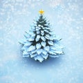 Aerial view snow christmas tree pine isolated. Royalty Free Stock Photo