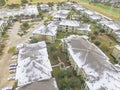 Aerial view snow covered apartment complex building in Texas, Am Royalty Free Stock Photo