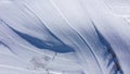 Aerial view of snow covered countryside terraces in the mountains