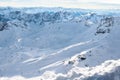 Snowy mountain slopes in the European Alps