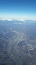 Aerial view of snow covered Romanian Carpathians