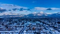 Aerial view of Snow Kissed Vancouver, British Columbia, Canada