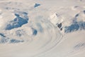 Aerial view of the snowy mountains in Antarctica Royalty Free Stock Photo