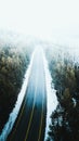 Aerial View of Snowy Road in Mountains, Australia Royalty Free Stock Photo