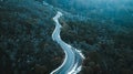 Aerial View of Snowy Road in Mountains, Australia Royalty Free Stock Photo