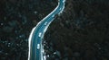 Aerial View of Snowy Road in Mountains, Australia Royalty Free Stock Photo