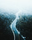 Aerial View of Snowy Road in Mountains, Australia Royalty Free Stock Photo