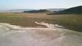 Aerial view of Soda lake ,a dry lake in Carrizo plains national monument , California