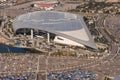 Aerial view of SoFi stadium and the LA Forum