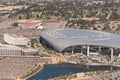 Aerial view of SoFi stadium and the LA Forum Royalty Free Stock Photo