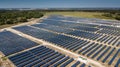 Aerial view of a solar panel park Royalty Free Stock Photo