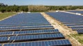 Aerial view of a solar panel park Royalty Free Stock Photo