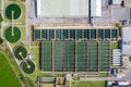 Aerial view of The Solid Contact Clarifier Tank type Sludge Recirculation in Water Treatment plant in factory. Industry and Royalty Free Stock Photo