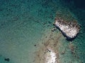 an aerial view of some blue and green water and the beach Royalty Free Stock Photo
