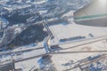 Aerial view of some snowy landscape of Anchorage