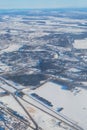 Aerial view of some snowy landscape of Anchorage Royalty Free Stock Photo