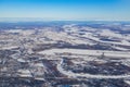 Aerial view of some snowy landscape of Anchorage Royalty Free Stock Photo