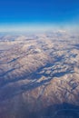 Aerial view of some snowy mountain at Anchorage Royalty Free Stock Photo