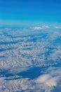 Aerial view of some snowy mountain at Anchorage Royalty Free Stock Photo