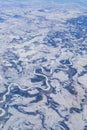 Aerial View Of Some Snowy River Landscape At Anchorage
