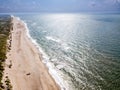 Aerial view of the Sondervig Beach in Denmark - Europe Royalty Free Stock Photo