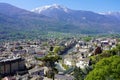 Aerial view of Sondrio town in Valtellina valley in Lombardy region, Italy Royalty Free Stock Photo