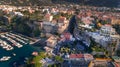 Aerial view of Sorrento city, Italy, street of mountains old city, tourism concept, sea, Napoli, Europe vacation