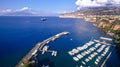 Aerial view of Sorrento city, Meta, Piano coast, Italy, street of mountains old city, tourism concept, Europe vacation