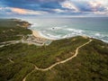 Aerial view of Sorrento Ocean Beach and beautiful coastline at s