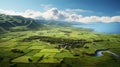 Coastline View Of Farm Land In South Africa With Village And Commercial Farms
