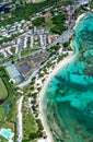 Aerial view of the south coast near Saint-Francois, Grande-Terre, Guadeloupe, Caribbean Royalty Free Stock Photo