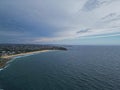 Aerial view of South Curl Curl Beach. Northern Beaches, Australia