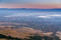 Aerial view of south San Francisco bay after sunset Royalty Free Stock Photo