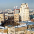 Aerial view of the South-Western district of Moscow, Russia