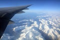 Aerial View of Southern Alps of New Zealand in Spring. Royalty Free Stock Photo