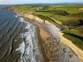 Aerial view of Southerndown and Dunraven Bay on the Bristol Channel, Wales