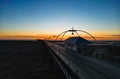 Aerial view of Southport Pier at sunset Southport Merseyside Royalty Free Stock Photo