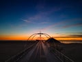 Aerial view of Southport Pier at sunset Southport Royalty Free Stock Photo