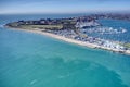 Aerial view Southsea Lock Lake Southsea Moorings Royalty Free Stock Photo