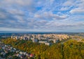 Aerial view of soviet block house district in Kaunas, called Silainiai