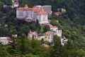 Aerial view of spa town Karlovy Vary in Czech republic Royalty Free Stock Photo
