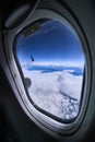 Aerial view of spain through the window of an airliner Royalty Free Stock Photo