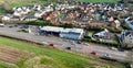 Aerial view of SPAR Ballynure in the Village of Ballynure near Ballyclare Town Co Antrim Northern Ireland Royalty Free Stock Photo