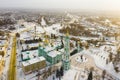 Aerial view of the Spaso-Preobrazhensky Cathedral and residential buildings in Tambov Royalty Free Stock Photo