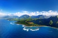 Aerial view of spectacular Na Pali coast, Kauai Royalty Free Stock Photo